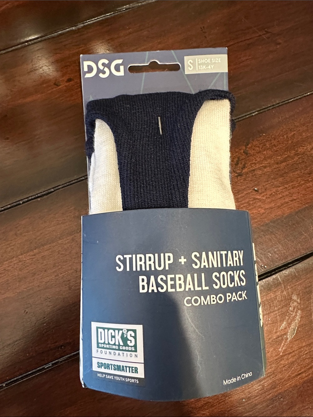 DSG Navy and White Stirrup + Sanitary Baseball Sock Combo
